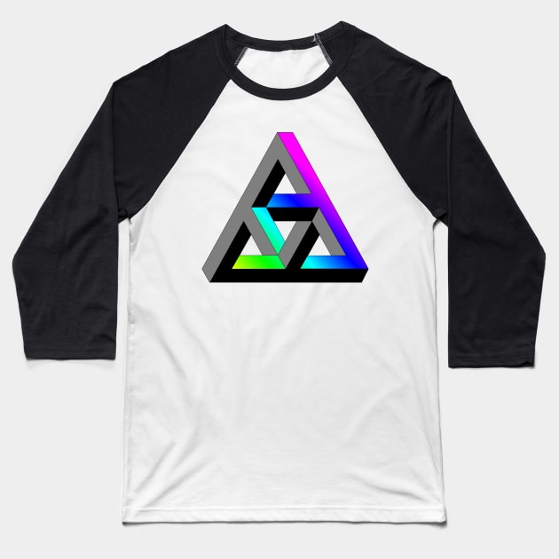 Even more impossible triangle with multicolor gradient Baseball T-Shirt by TRIME